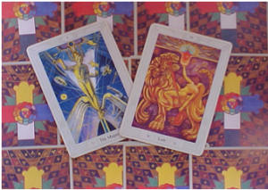 Tarotkort m. bagsidebaggrund